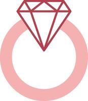 Diamond Ring Solid Two Color Icon vector