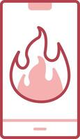 Flame Solid Two Color Icon vector