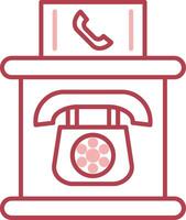 Telephone Booth Solid Two Color Icon vector