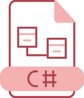 C Sharp Solid Two Color Icon vector