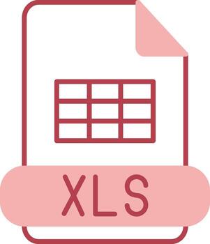 Xls Solid Two Color Icon vector