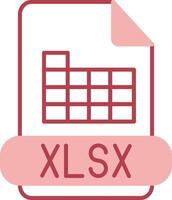 xlsx sólido dos color icono vector