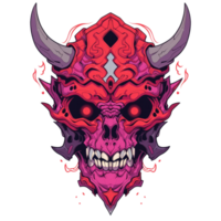 AI generated Skull with horns. Illustration for tattoo or t-shirt design. png