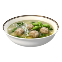 ai généré soupe avec poulet boules dans il sur transparent Contexte - ai généré png