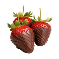 ai généré des fraises avec Chocolat sur il sur transparent Contexte - ai généré png