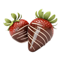 ai généré des fraises avec Chocolat sur il sur transparent Contexte - ai généré png