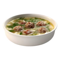 ai generado sopa con pollo bochas en eso en transparente antecedentes - ai generado png