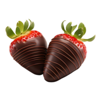 ai généré des fraises avec Chocolat sur il sur transparent Contexte - ai généré png