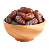 AI generated Dates in a Bowl on Transparent background - Ai Generated png