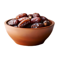 AI generated Dates in a Bowl on Transparent background - Ai Generated png