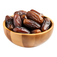 AI generated Dates in a Bowl on Transparent background - Ai Generated png