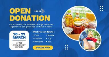 modern blue yellow Charity facebook ads template