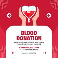 Red blood donation linkedin post template