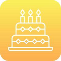 icono de vector de pastel de cumpleaños