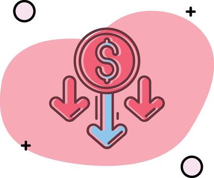 Decrease Slipped Icon vector