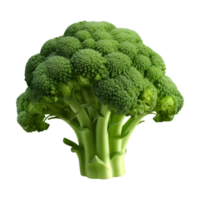 ai genererad 3d tolkning av en grön broccoli på transparent bakgrund - ai genererad png