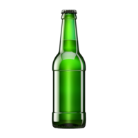 ai gegenereerd 3d renderen van een leeg groen glas fles Aan transparant achtergrond - ai gegenereerd png