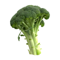 ai generato 3d interpretazione di un' verde broccoli su trasparente sfondo - ai generato png