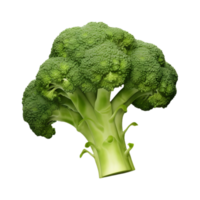 ai gegenereerd 3d renderen van een groen broccoli Aan transparant achtergrond - ai gegenereerd png