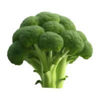 ai generato 3d interpretazione di un' verde broccoli su trasparente sfondo - ai generato png