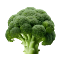 ai gegenereerd 3d renderen van een groen broccoli Aan transparant achtergrond - ai gegenereerd png