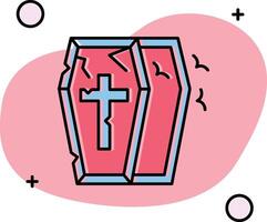 Coffin Slipped Icon vector