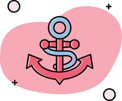 Anchor Slipped Icon vector