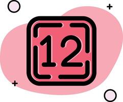 Twelve Slipped Icon vector