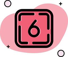 Six Slipped Icon vector