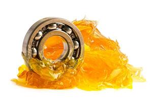 Ball bearing stainless with grease lithium machinery lubrication for automotive and industrial  isolated on white background with clipping path photo