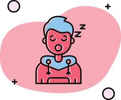 dormir resbaló icono vector