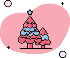 Christmas tree Slipped Icon vector