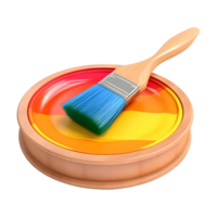 AI generated 3D Rendering of a Paint Brushes With Colorful Paint Heart on Transparent Background - Ai Generated png