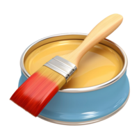 AI generated 3D Rendering of a Paint Brushes With Colorful Paint Heart on Transparent Background - Ai Generated png