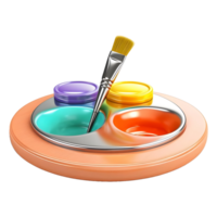 AI generated 3D Rendering of a Paint Brushes With Colorful Paint Heart on Transparent Background - Ai Generated png