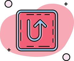 U turn Slipped Icon vector