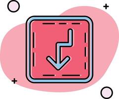 U turn Slipped Icon vector