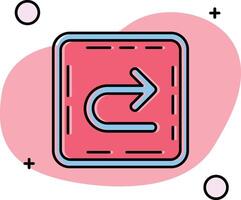 U turn Slipped Icon vector