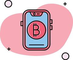 Bitcoin Slipped Icon vector