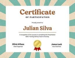 Retro Event Certificate template