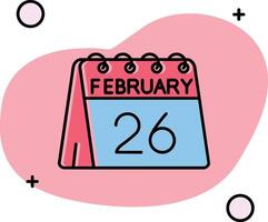 26th of February Slipped Icon vector