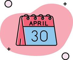 30th of April Slipped Icon vector