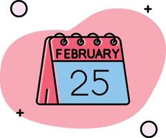 25th of February Slipped Icon vector