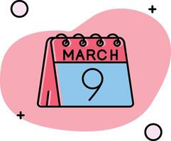9th of March Slipped Icon vector