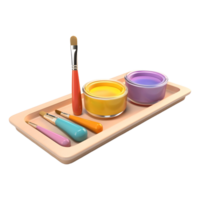 AI generated 3D Rendering of a Paint Brushes With Colorful Paint Heart on Transparent Background - Ai Generated png