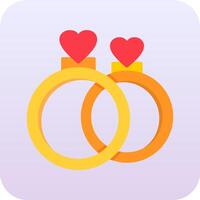 Wedding Rings Vector Icon