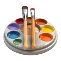 AI generated 3D Rendering of a Paint Brushes With Colorful Paint Heart on Transparent Background - Ai Generated png