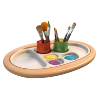 AI generated 3D Rendering of a Paint Brushes With Colorful Paint Heart on Transparent Background - Ai Generated png