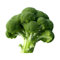 ai genererad 3d tolkning av en grön broccoli på transparent bakgrund - ai genererad png