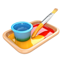 AI generated 3D Rendering of a Paint Brushes With Colorful Paint Heart on Transparent Background - Ai Generated png